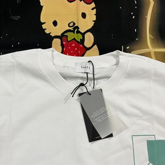 Rhude Track Logo White T Shirt - Picture 2 of 6